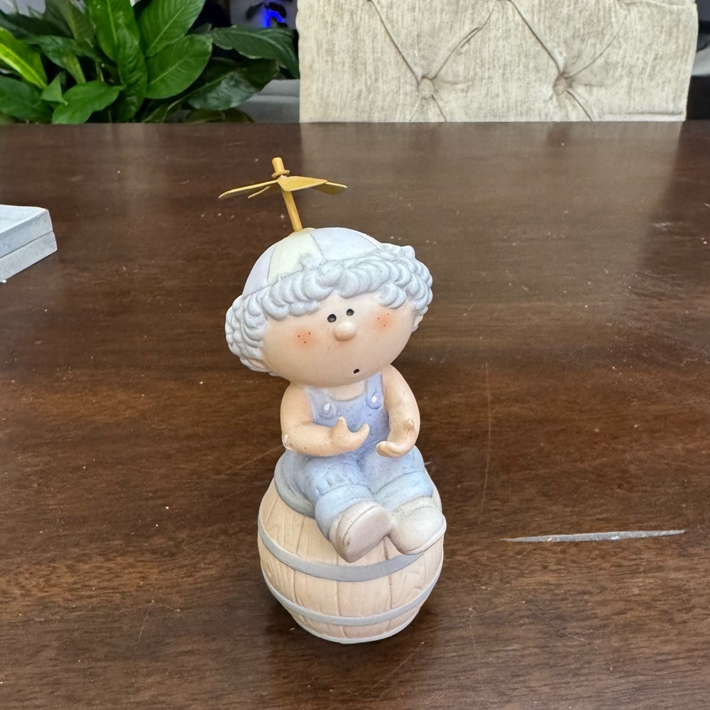 Vintage Bumpkins Figurine Child with Propeller Hat & Bandaid on Elbow